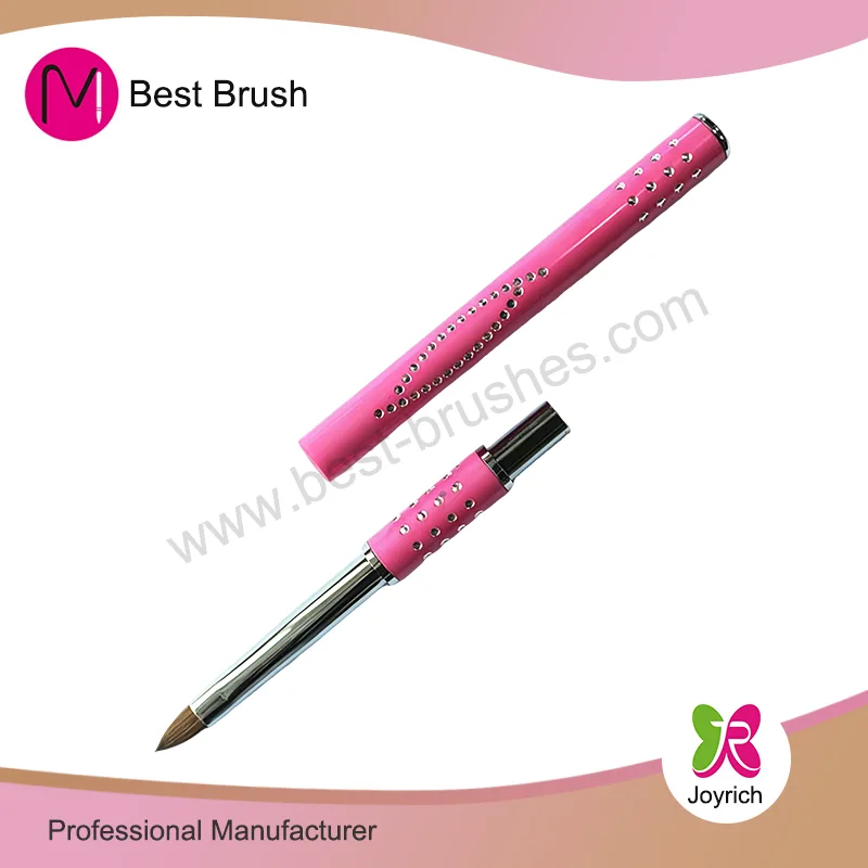 Pink Metal Kolinsky 3D Nail Brush