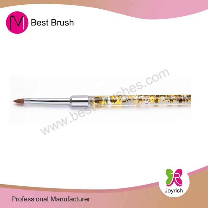Yellow Sparkle Kolinsky 3D Nail Brush